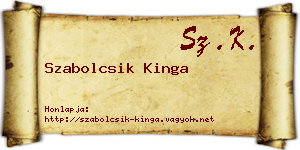 Szabolcsik Kinga névjegykártya